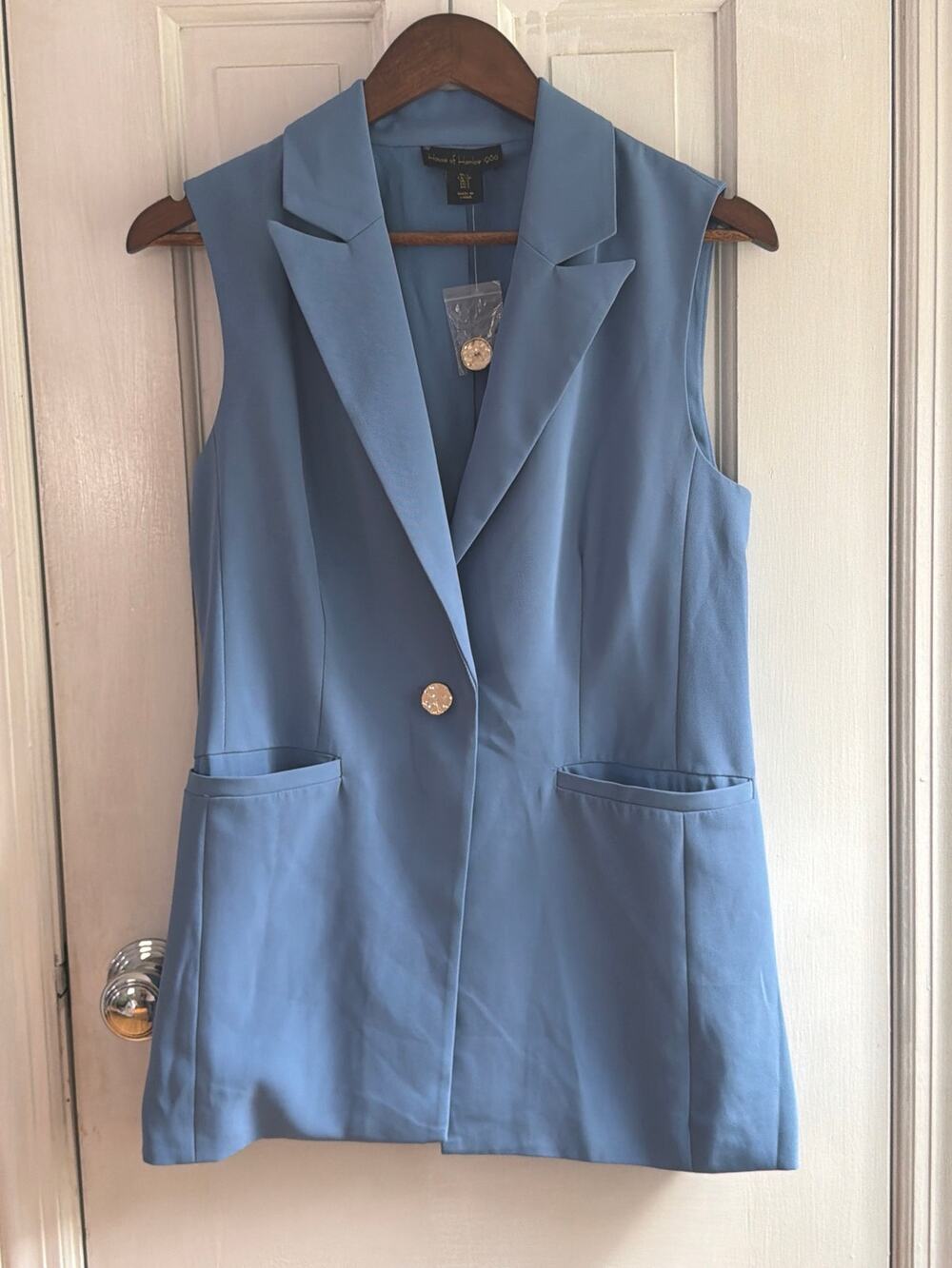 House of Harlow 1960 Sleeveless Blazer Vest - Cornflower Blue, Small NWT